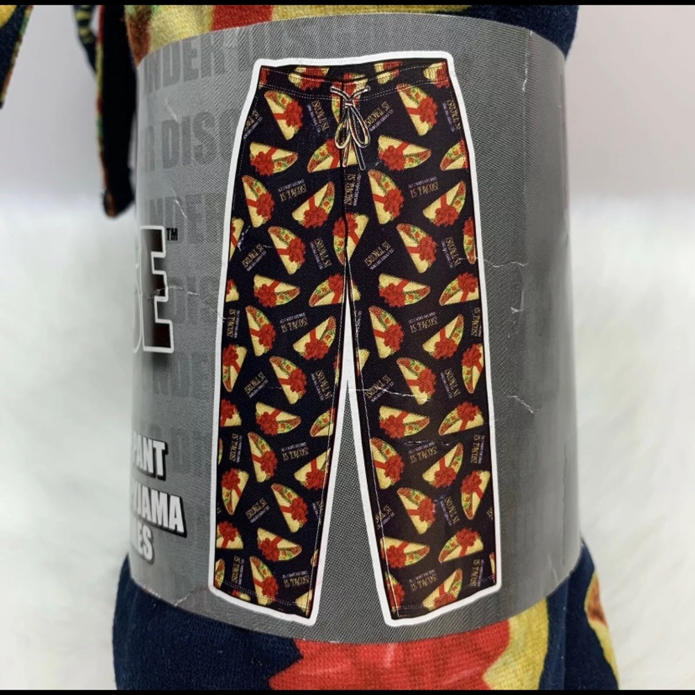 Men’s ALL I WANT FOR XMAS IS TACOS! Holiday Pyjama Sleep Pants - Small Size NEW